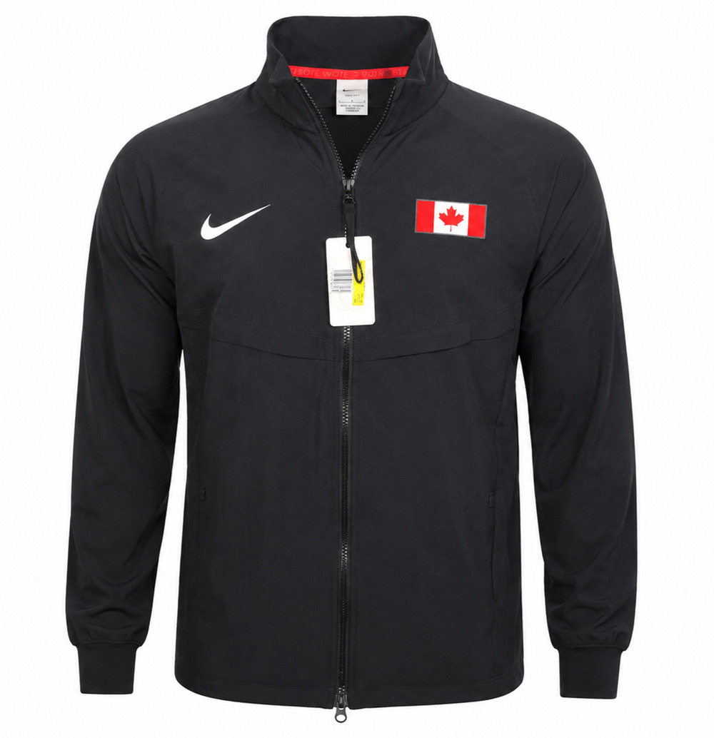 New Women's Nike Canada Team Dri-FIT Full Zip Track Jacket Black Size Small
